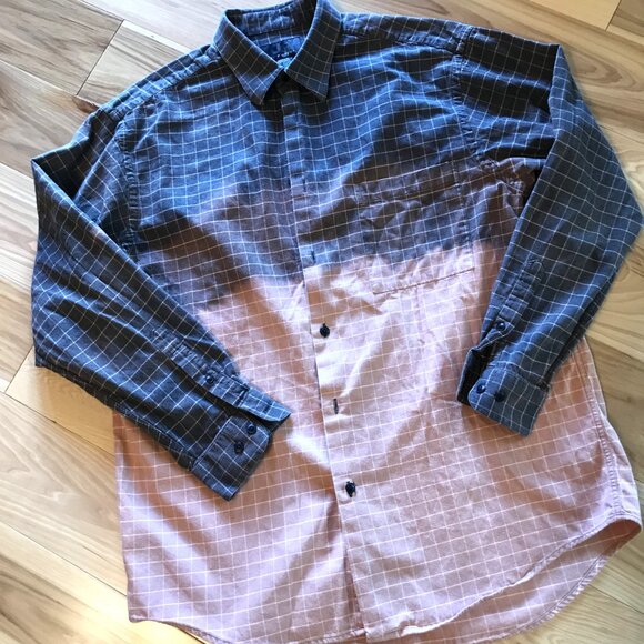 Bleached Flannel Painted Shirt, Size Medium: Upcycled, Autumn Theme Fall Leaves - Picture 9 of 13